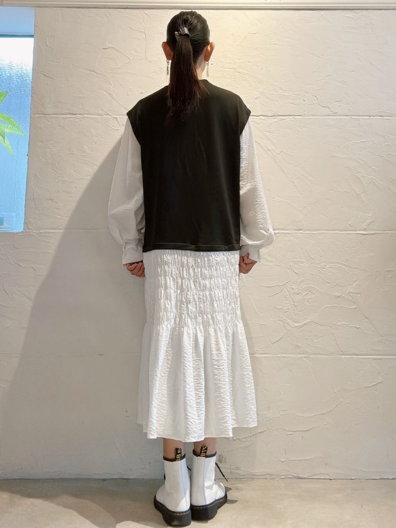 VestLayerdLikeシャーリングワンピース
