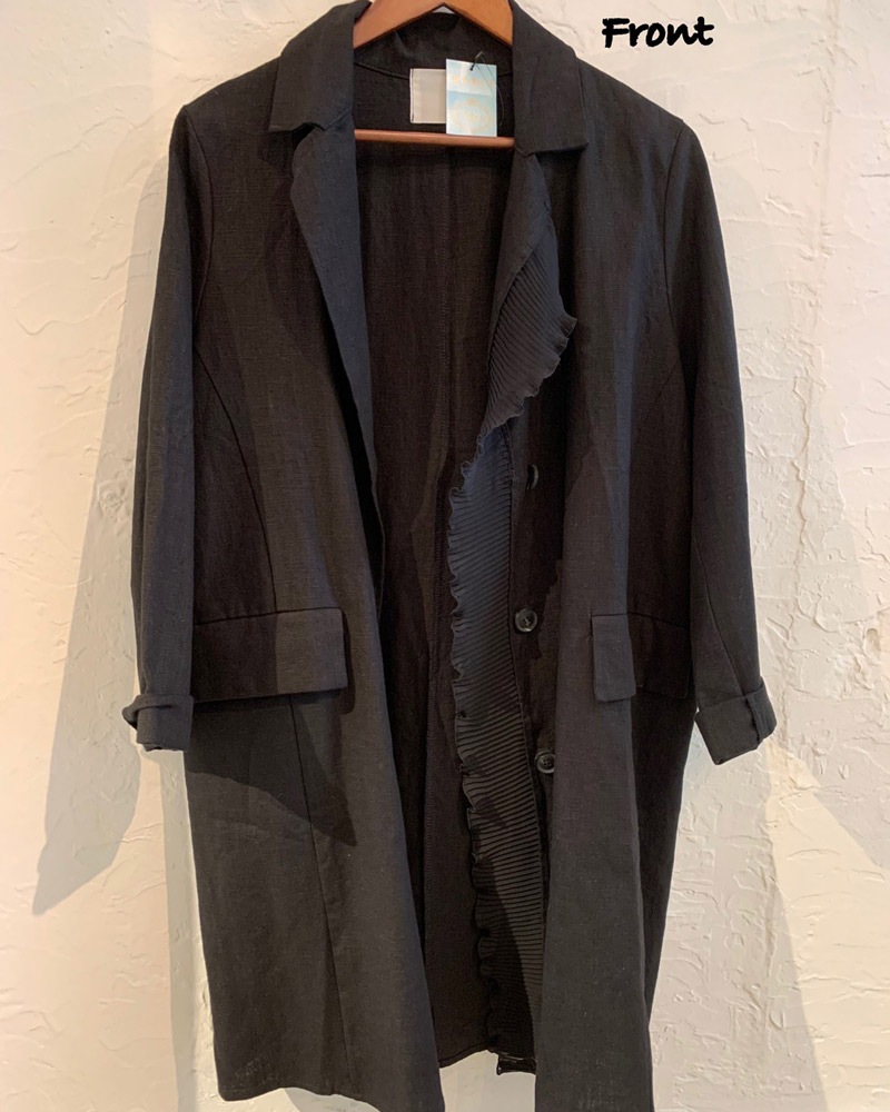 onesideフリルリネンJacket