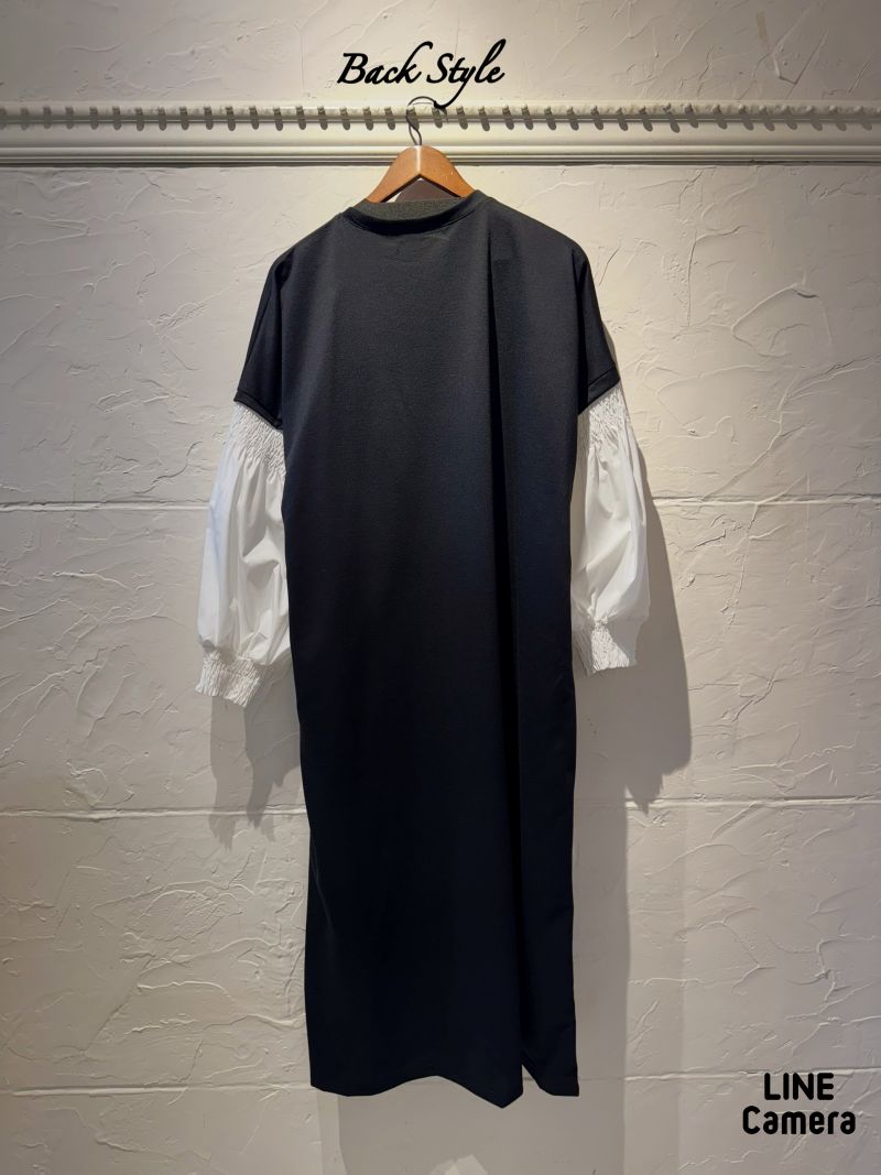 GatherバルーンSleeveBycolorワンピース