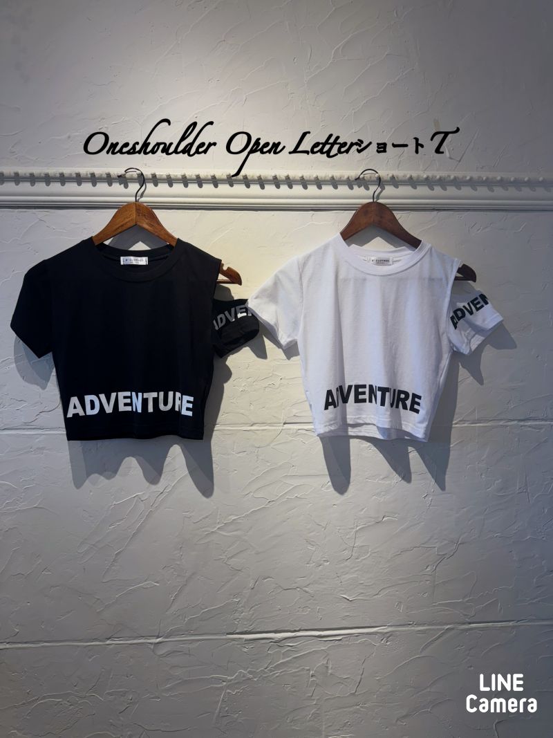 OneshoulderOpenLetterショートT