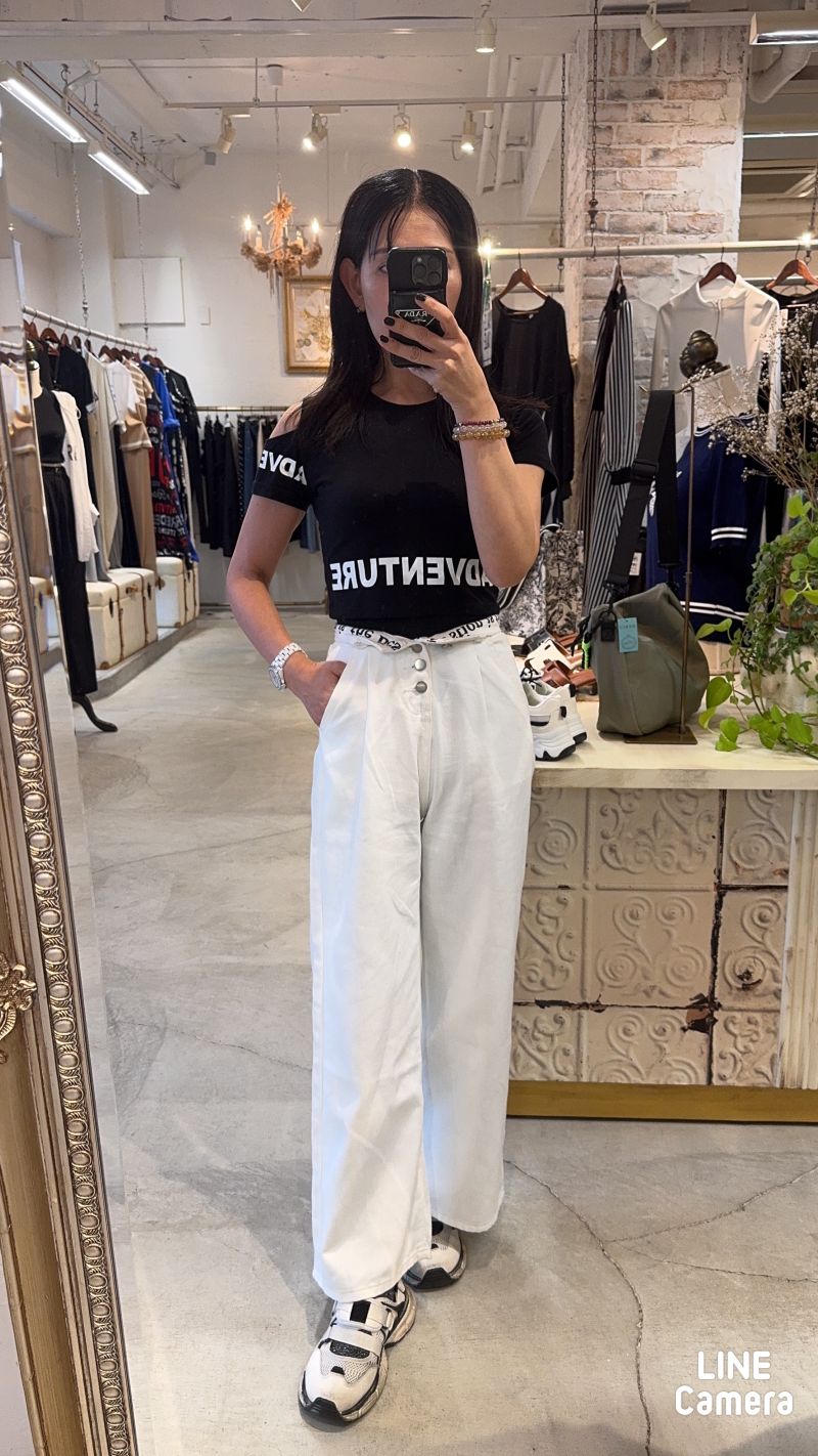 OneshoulderOpenLetterショートT