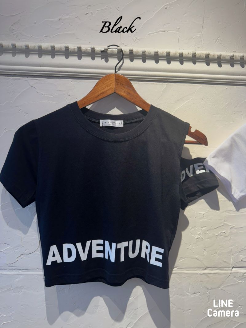 OneshoulderOpenLetterショートT