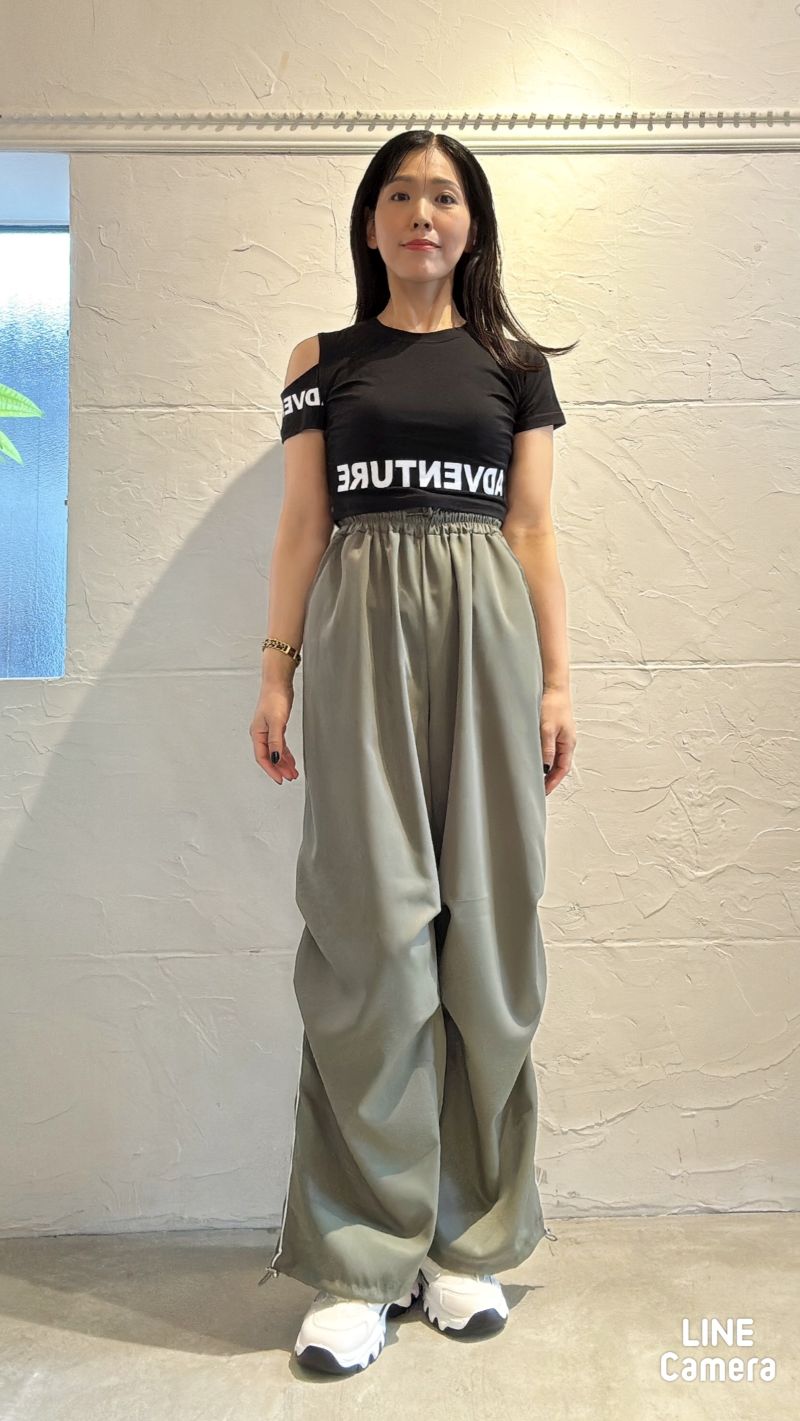 OneshoulderOpenLetterショートT