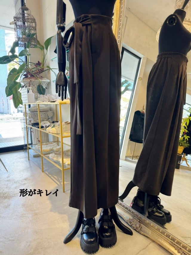 Sideリボンドレープパンツ