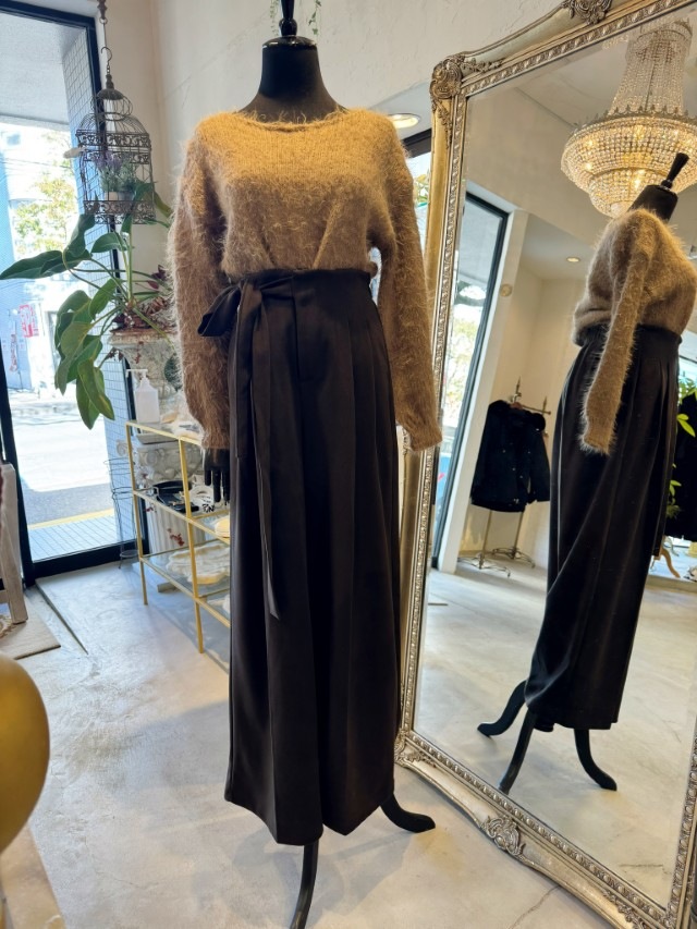 Sideリボンドレープパンツ