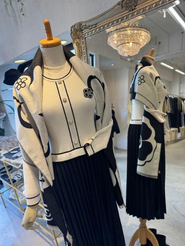 Cameliaニットプリーツスカートワンピース