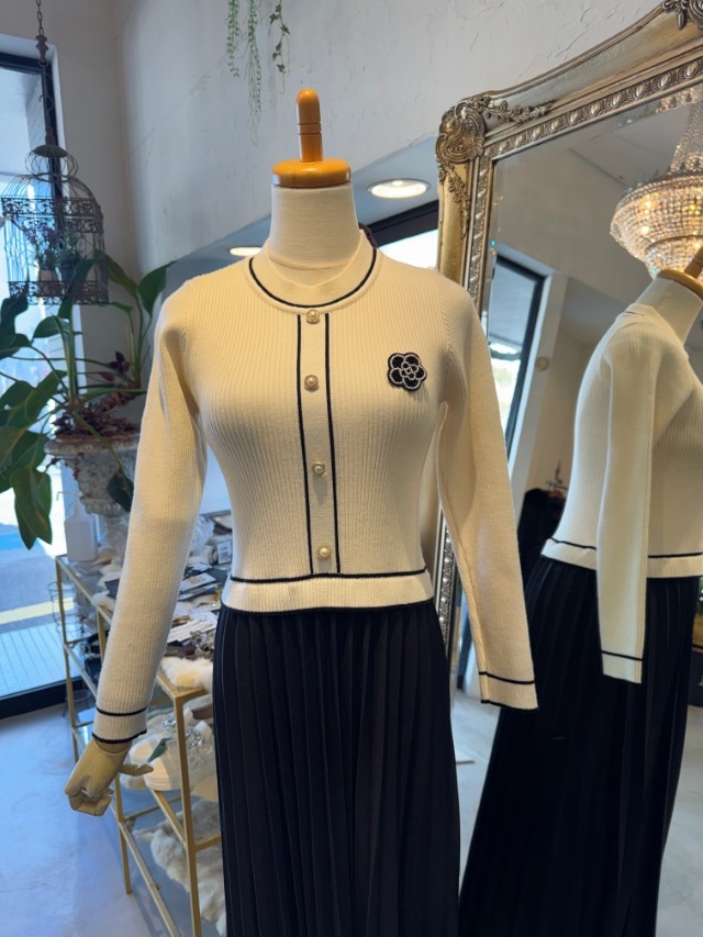 Cameliaニットプリーツスカートワンピース