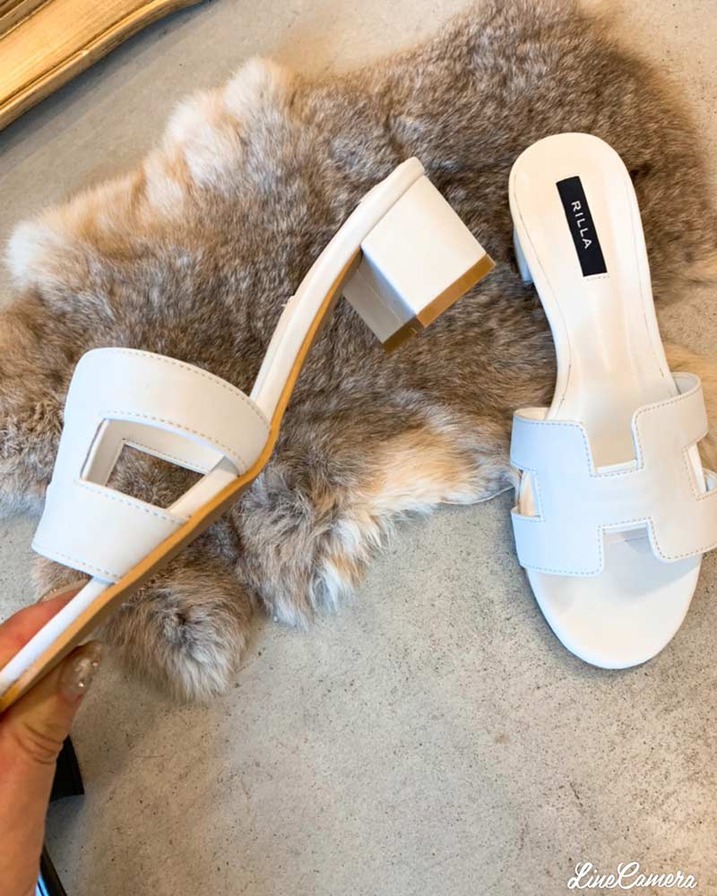 フェイクレザー デザインサンダル