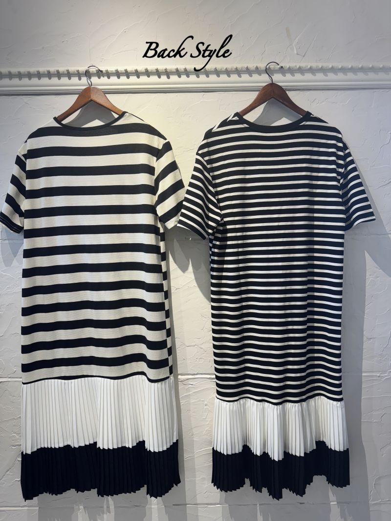 Hemプリーツボーダーワンピース