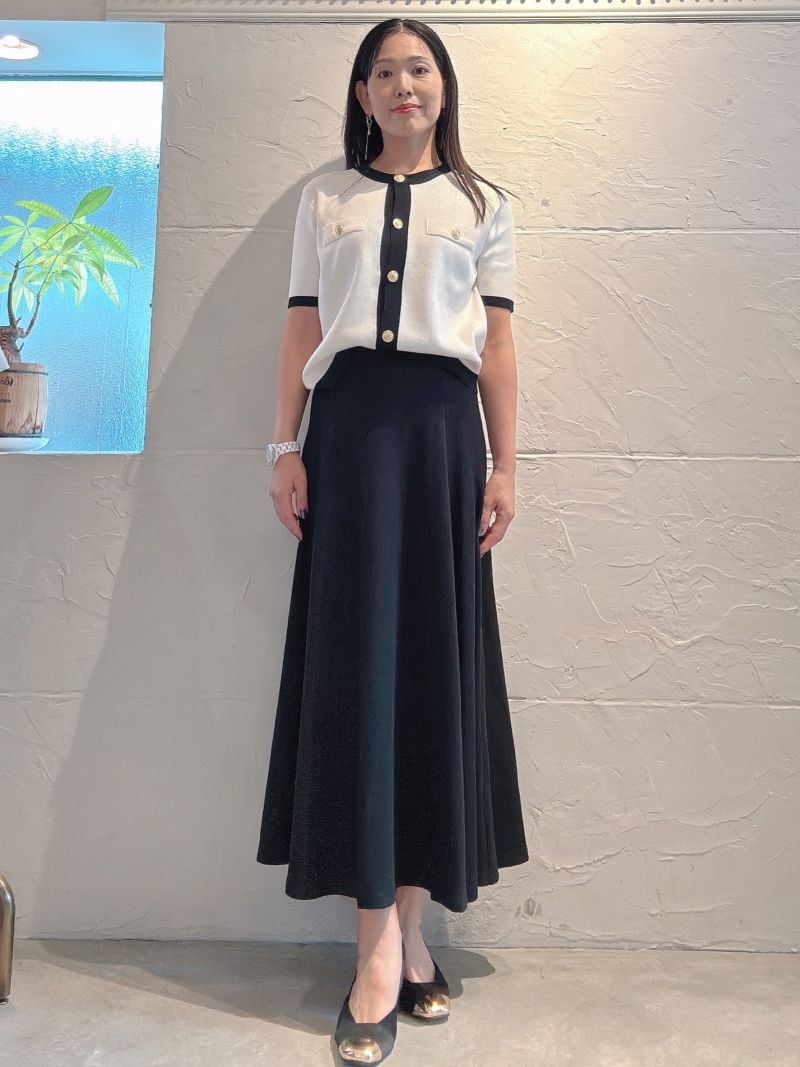 GoldボタンBycolorニットJacket