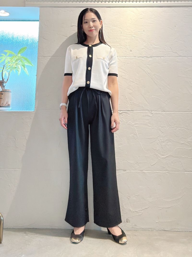 GoldボタンBycolorニットJacket