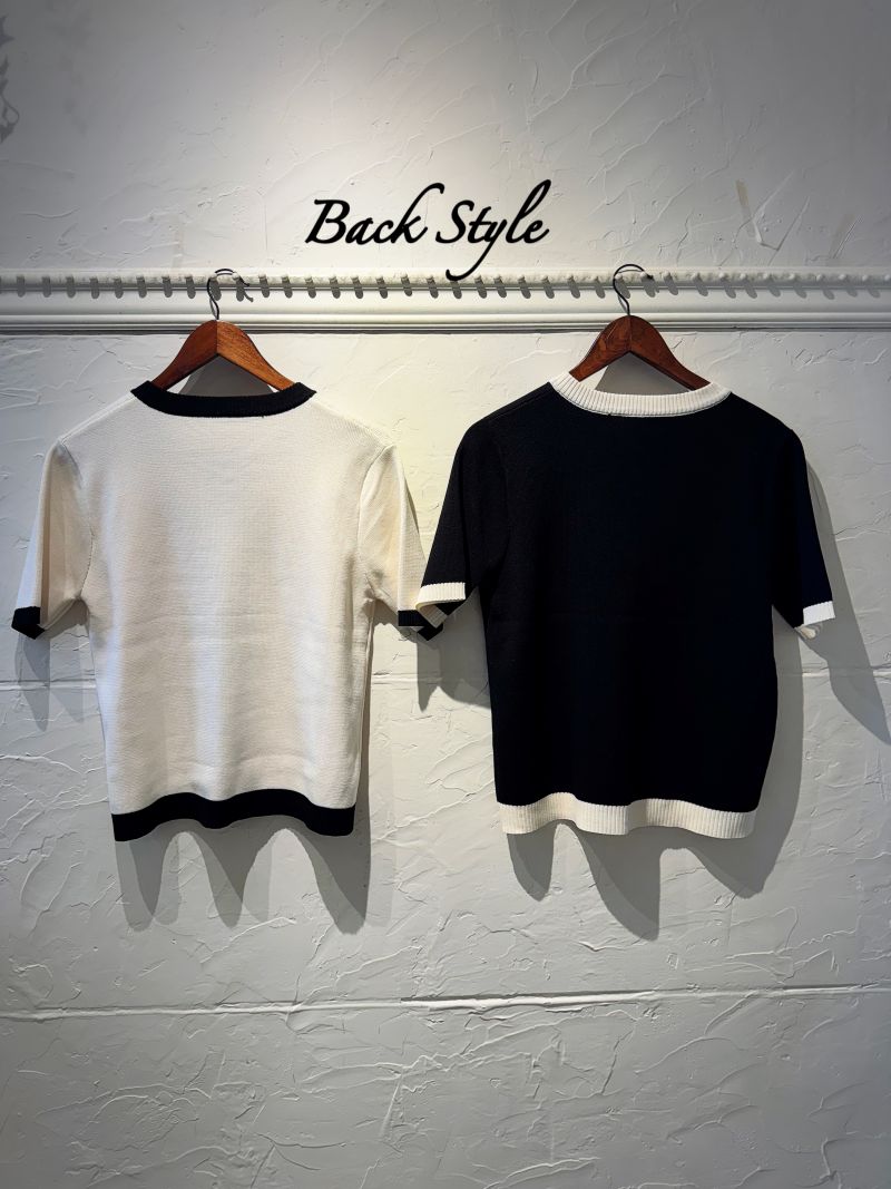 GoldボタンBycolorニットJacket