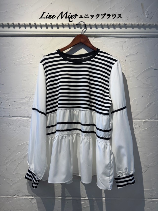 LineMixチュニックブラウス