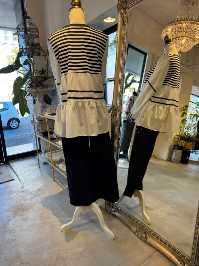 LineMixチュニックブラウス