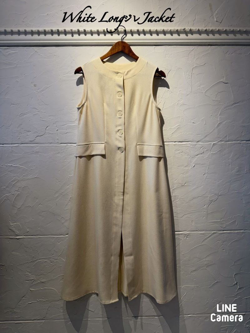 WhiteLongジレJacket