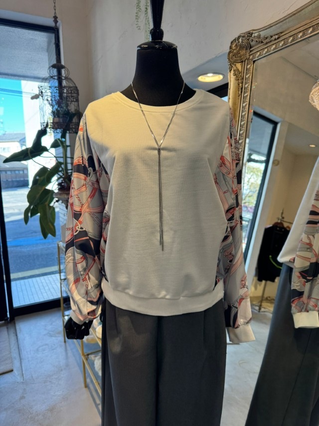 ScarfHangSleeveドルマンカットソー