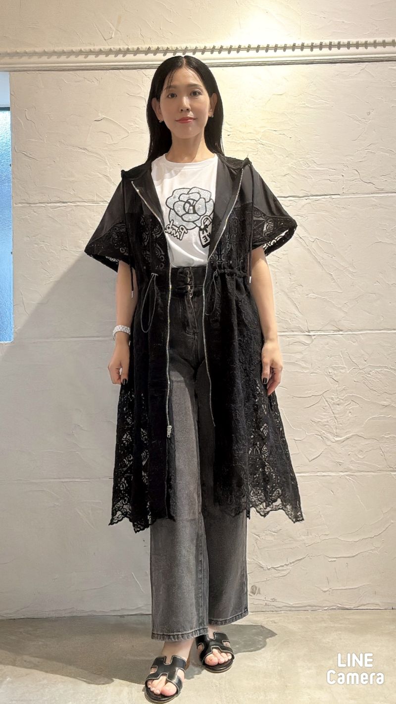 LuxuryレースフードJacketコート