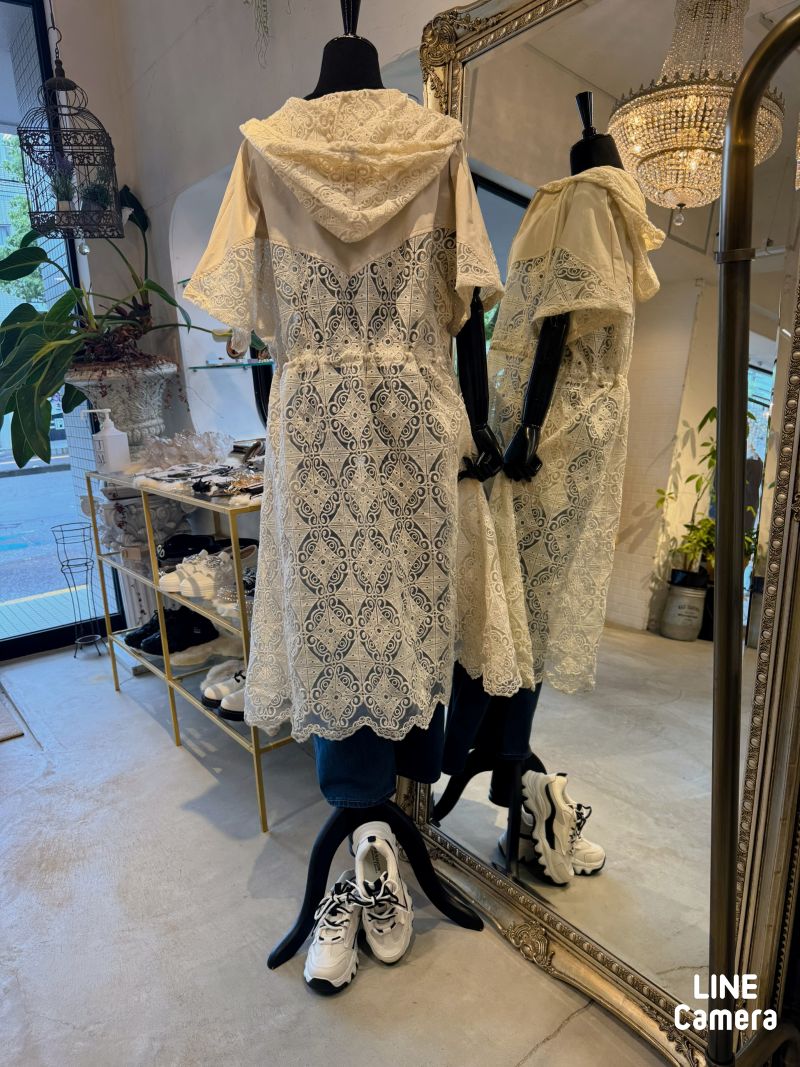 LuxuryレースフードJacketコート