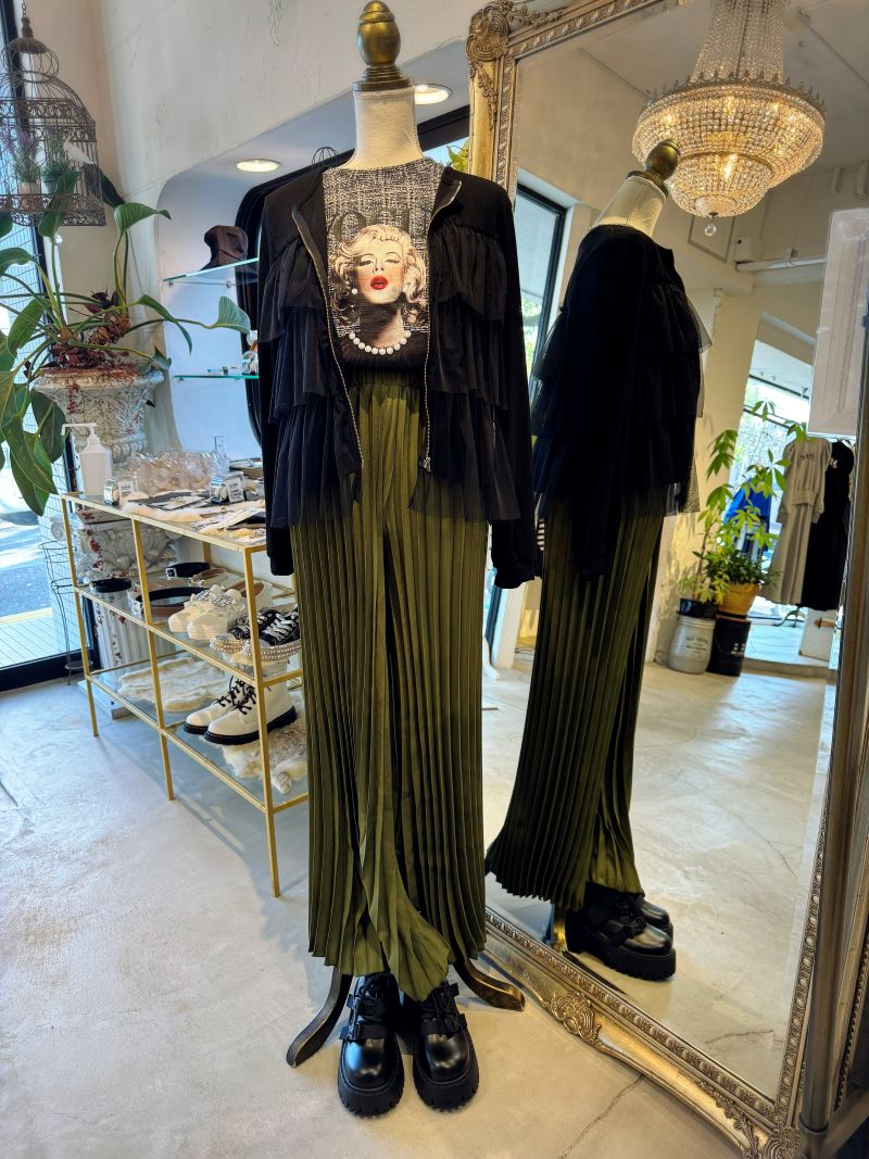 TulleStageフリルニットカーディJacket