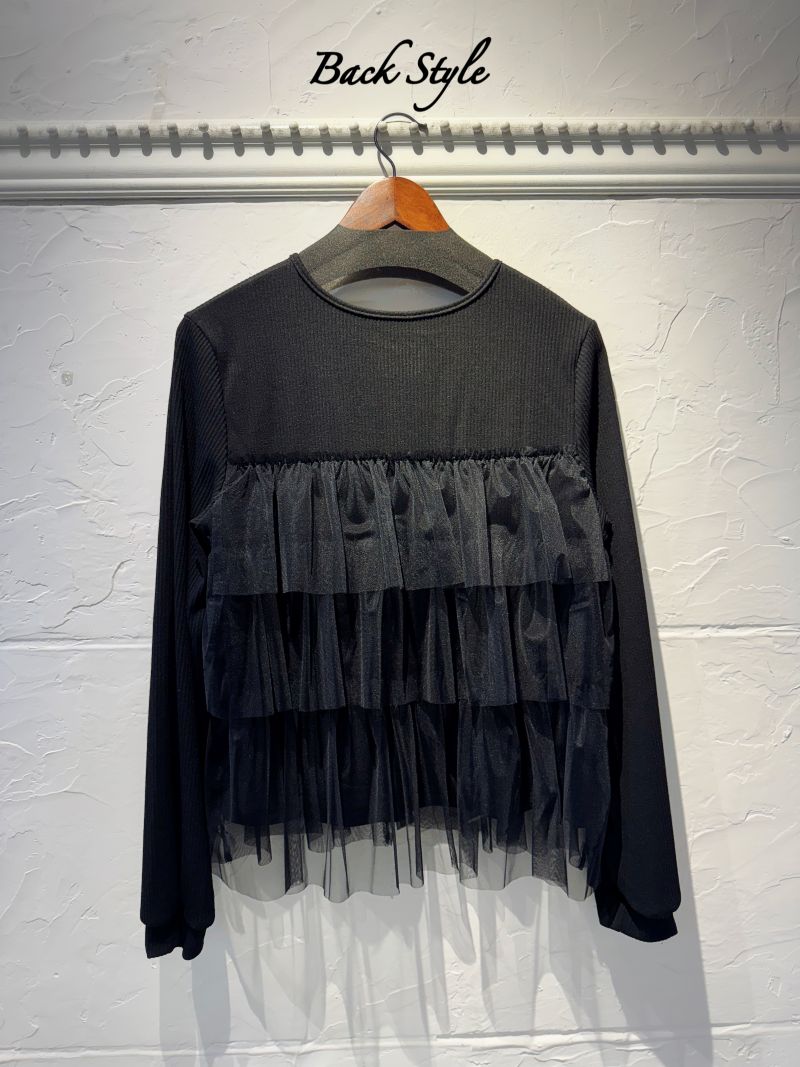 TulleStageフリルニットカーディJacket