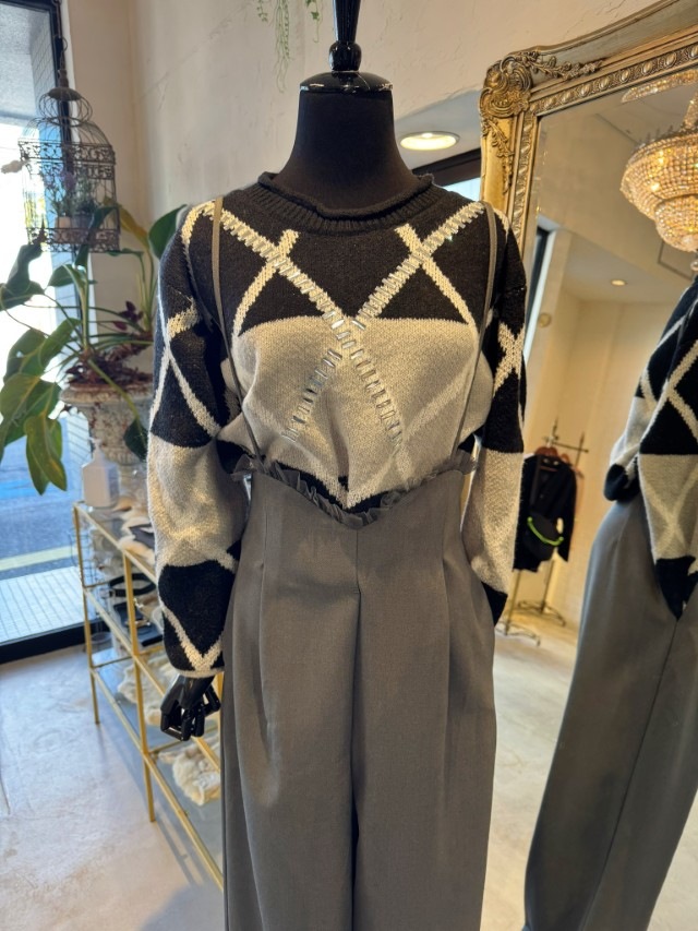 WaistTulleフリルサリペットパンツ