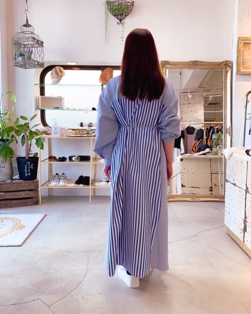 ストライプMixシャツワンピース | DRESS/ONEPIECE | Merci 直営
