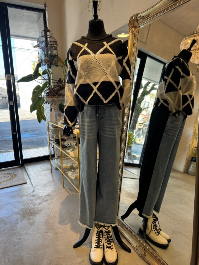 CrossLineBijourニット