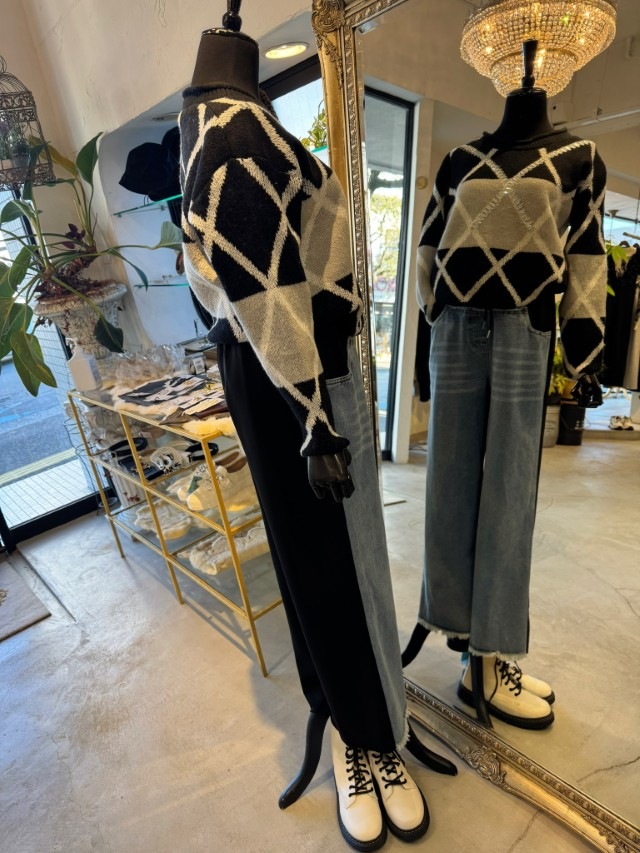 CrossLineBijourニット