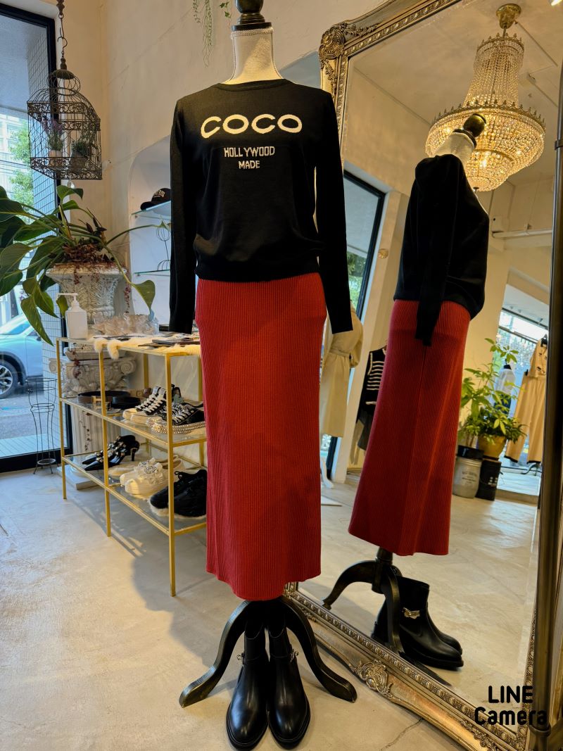 Ribニットタイトスカート