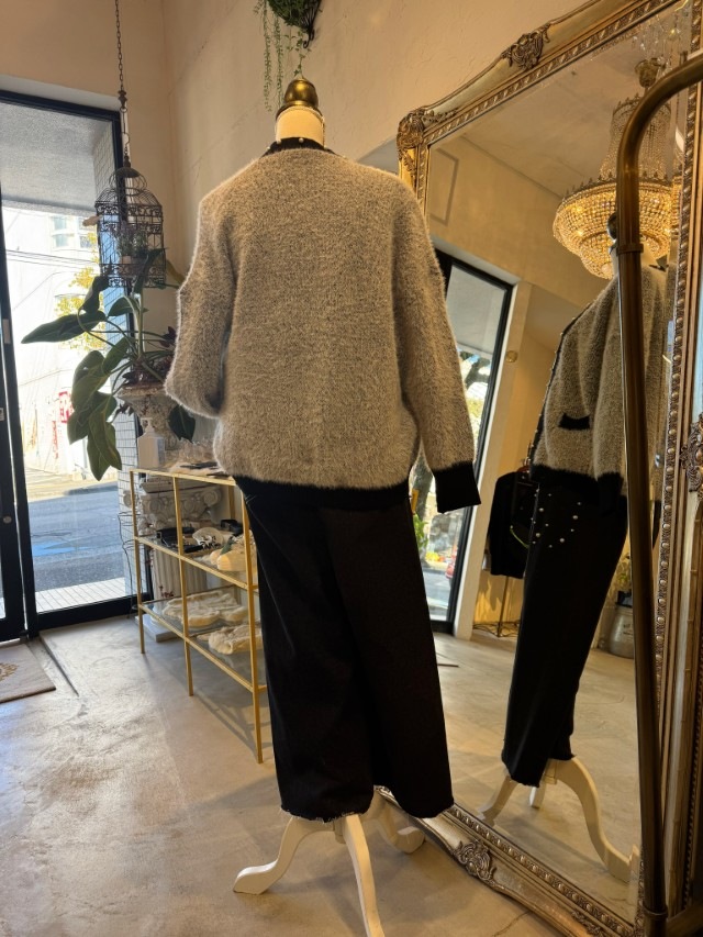 PearlLineBycolorシャギーカーディガン