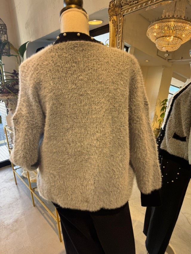 PearlLineBycolorシャギーカーディガン