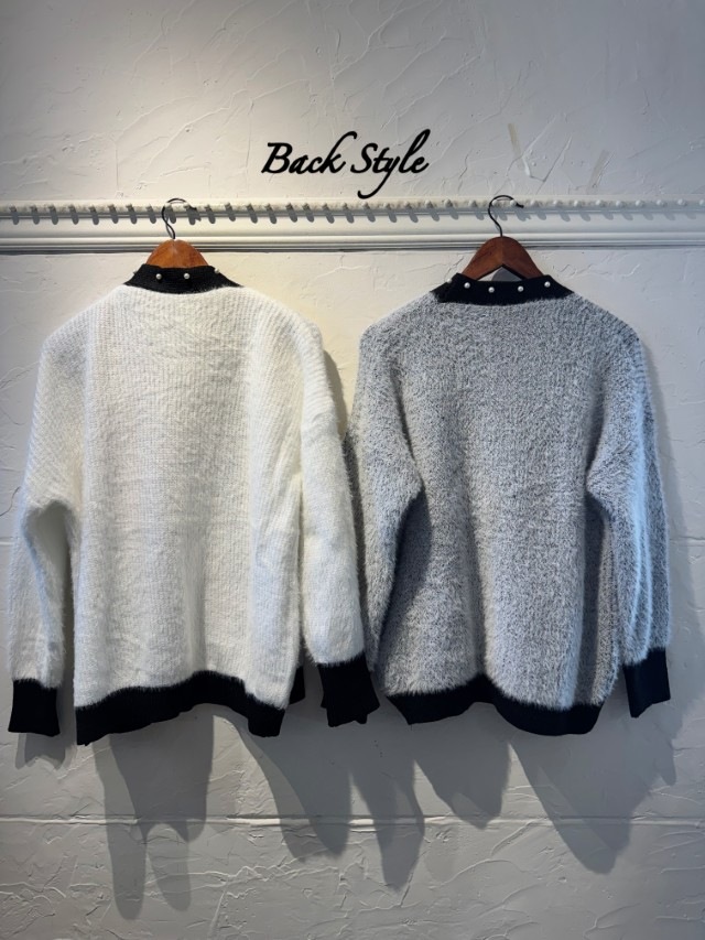 PearlLineBycolorシャギーカーディガン