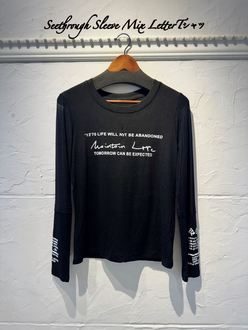 SeethroughSleeveMixLetterTシャツ