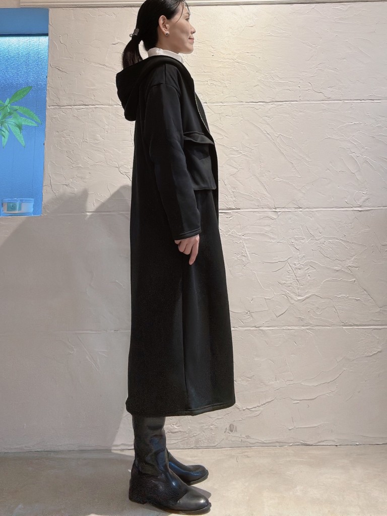 DoubleZipperBrushedフーディJacketワンピース