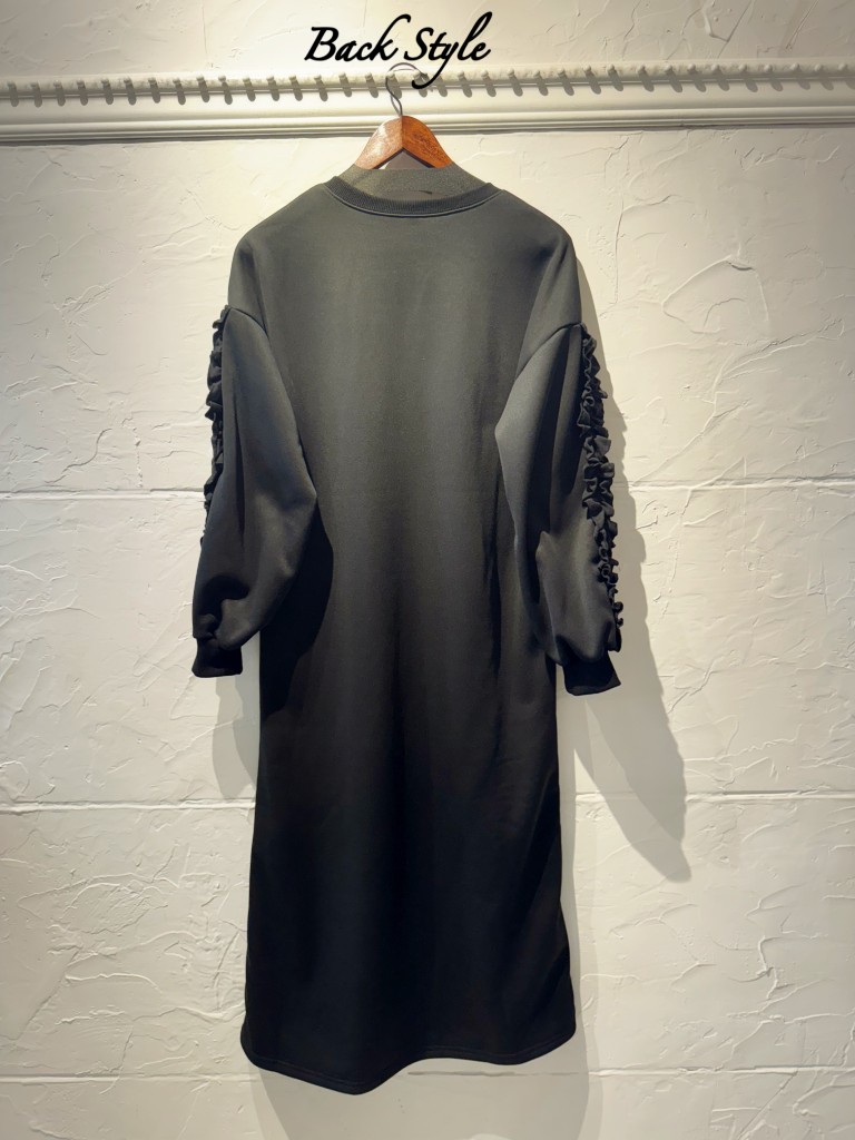 フリルSleeveBrushedスウェットワンピース