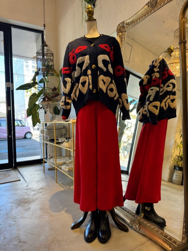 DimentionLetterカーディガン