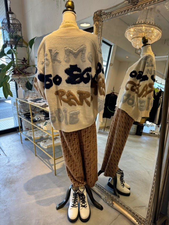 DimentionLetterカーディガン