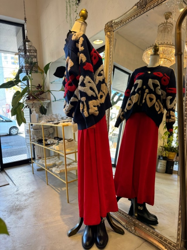 DimentionLetterカーディガン