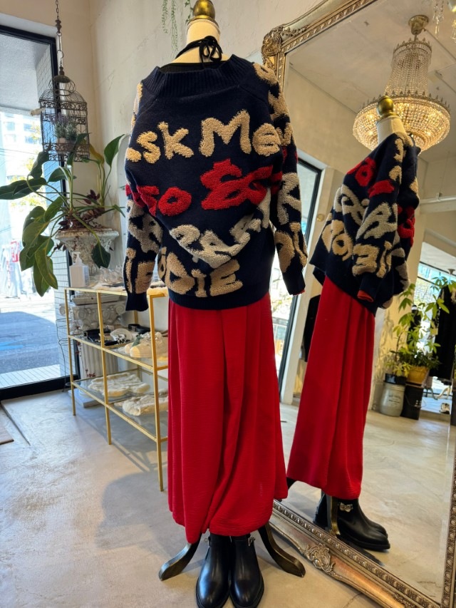 DimentionLetterカーディガン