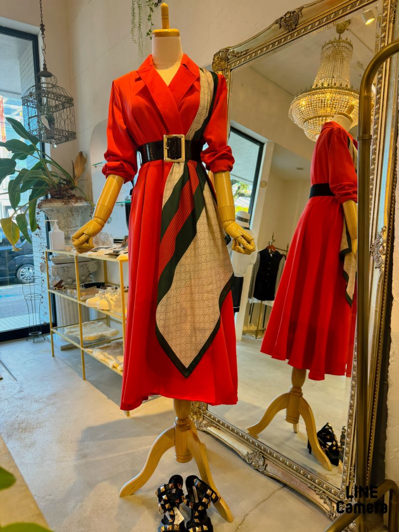 ScarfLayerdジャケットワンピース