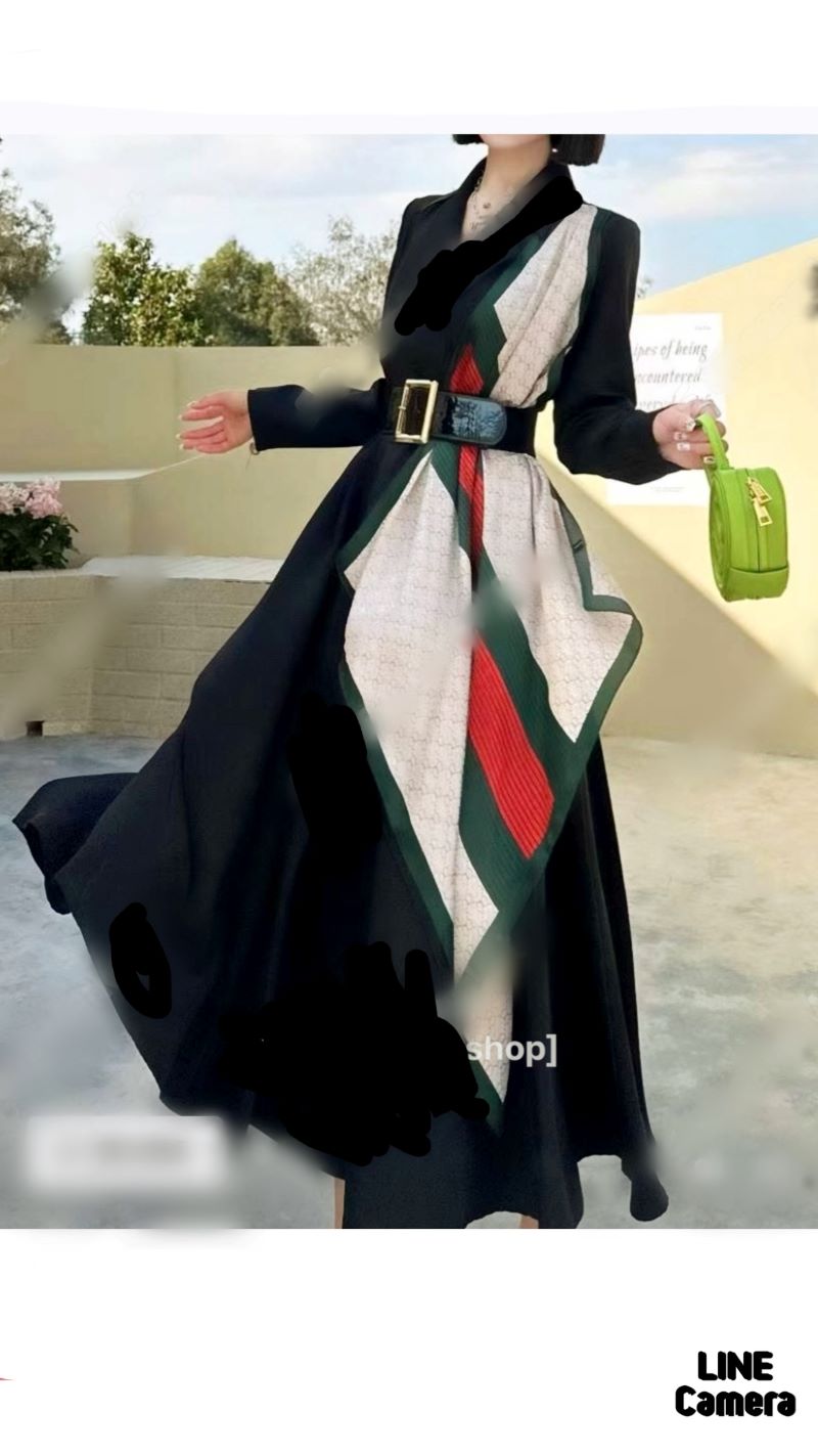 ScarfLayerdジャケットワンピース