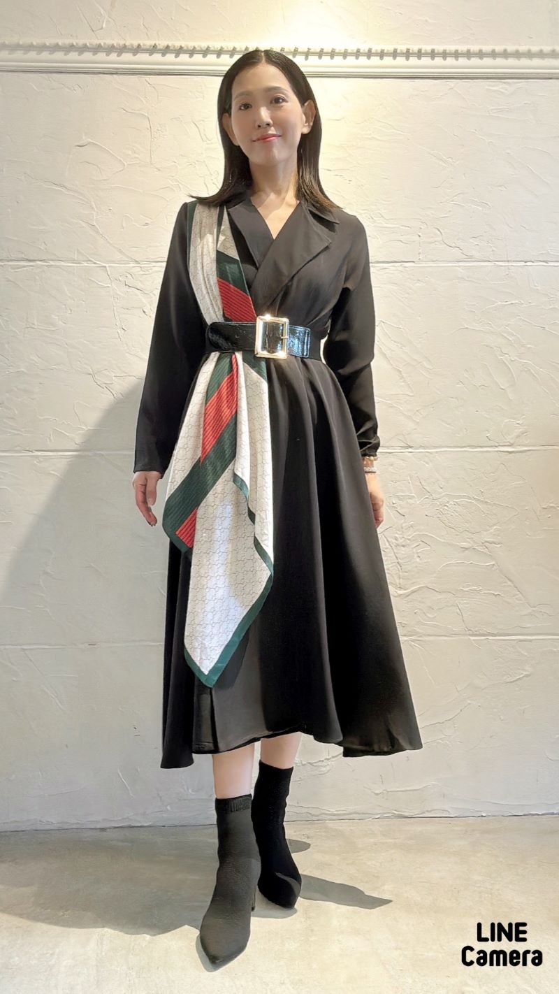 ScarfLayerdジャケットワンピース