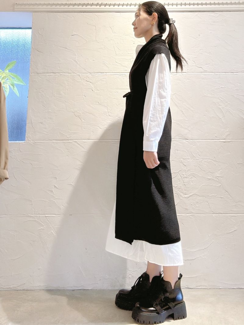 BigCallorニットジレ＋シャツワンピース２点Set