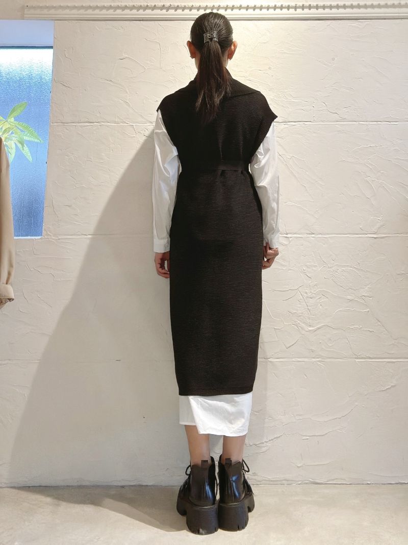 BigCallorニットジレ＋シャツワンピース２点Set