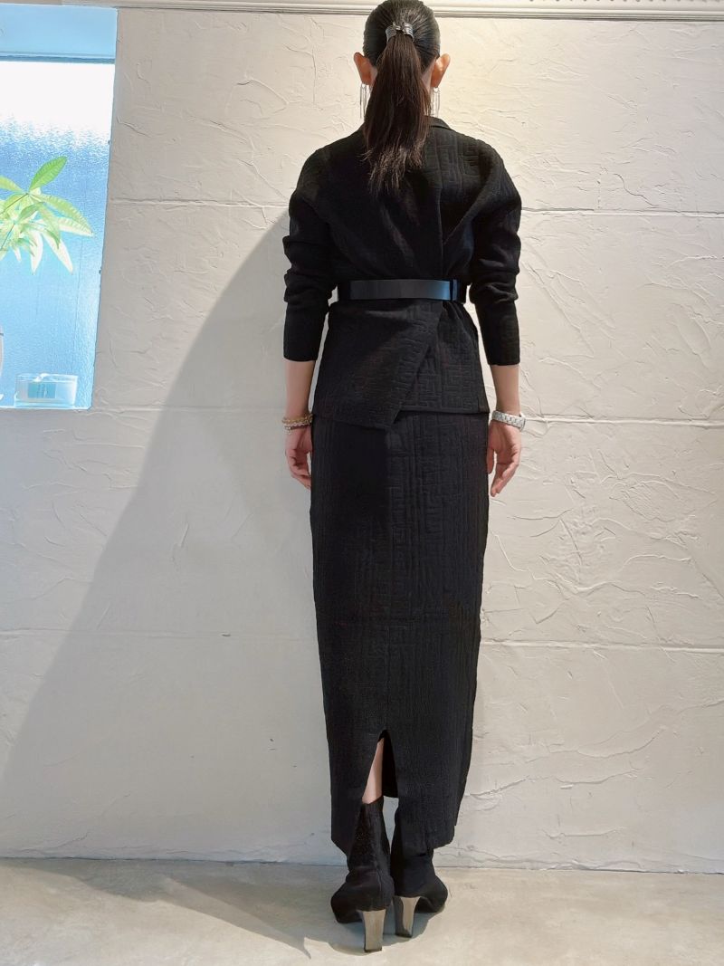 BeltSetニットジャケット+ニットスカートSetup