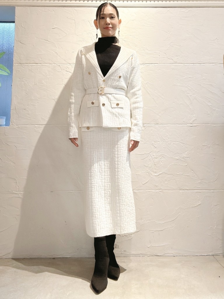 BeltSetニットジャケット+ニットスカートSetup