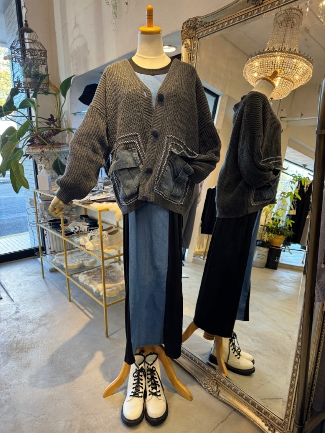 LineSleeveカスタムデニムワンピース