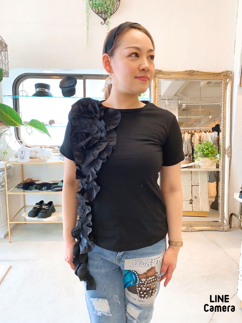 FlowerフリルTシャツ