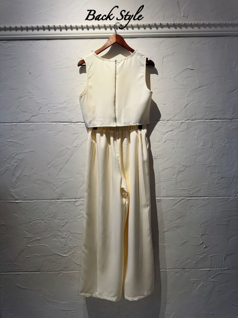 Neckパールカットソー＋タックパンツSetup