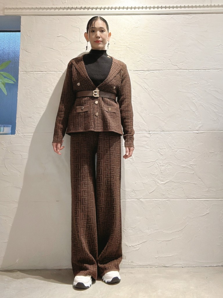 ニットJacket＋ニットパンツ＋ベルト3点Set